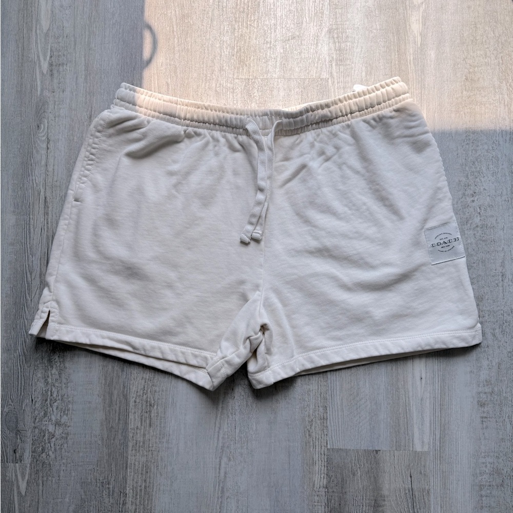 Coach Cream Athletic Shorts Relaxed Fit